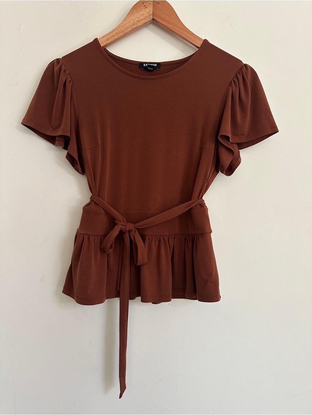Express Tie-Front Peplum Top